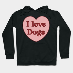 I love dogs heart aesthetic dollette coquette pink red Hoodie